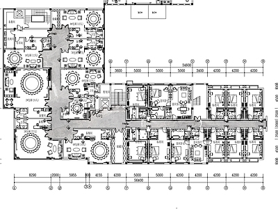 现代新中式酒楼 3000㎡ 海鲜餐厅 包厢 施工图