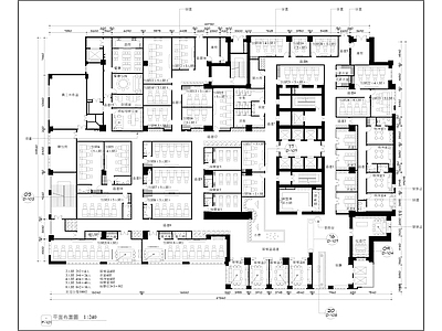 现代足浴店 2000㎡ 足疗馆 平面布局图 施工图