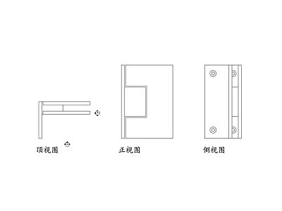 现代五金管件 玻璃铰链平面图 玻璃铰链结构图 玻璃铰链设计图 玻璃铰链布局图 玻璃铰链安装图 施工图