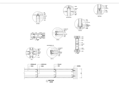 现代其他节点详图 轻钢龙骨隔墙大样 隔墙大样 轻钢龙骨 龙骨 施工图