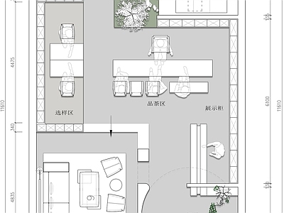 现代其他商业空间 木作材料家具展厅 施工图