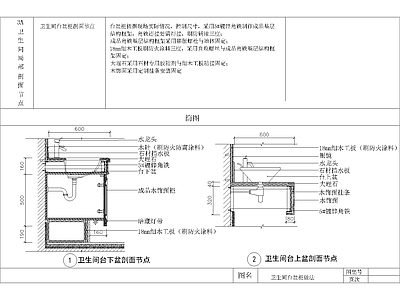 现代其他节点详图 台盆柜节点 施工图