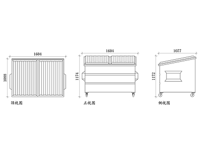 现代垃圾桶 大型垃圾箱平面图 垃圾箱结构图 垃圾箱设计图 垃圾箱布局图 垃圾箱安装图 施工图