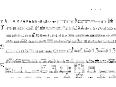 欧式现代综合家具图库 壁炉罗马柱 装饰品 植物 洁具线条 施工图