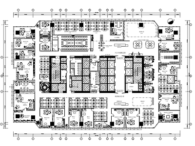 现代整体办公空间 办公空间平面图 办公室平面布置图 办公区平面布置图 施工图