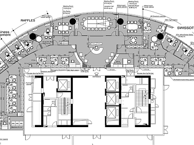 现代整体办公空间 会议办公 施工图