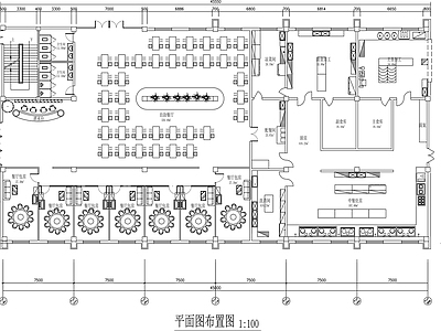 现代自助餐厅 1000平米餐厅 自助餐厅设计平面 中餐厅平面图设计 施工图