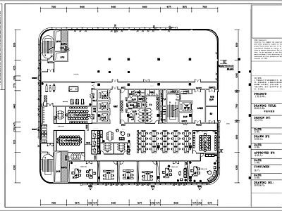 现代整体办公空间 办公空 施工图