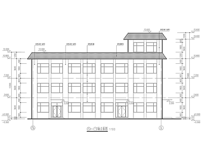 中式办公楼建筑 多层框架楼办公楼 施工图