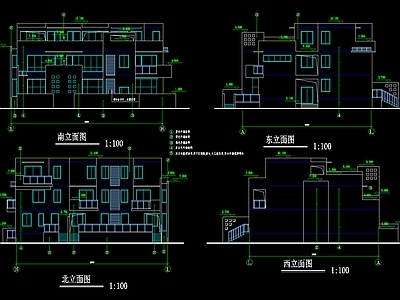 现代别墅建筑 自建房别墅方案 施工图