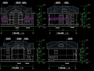 现代别墅建筑 自建房别墅方案 施工图