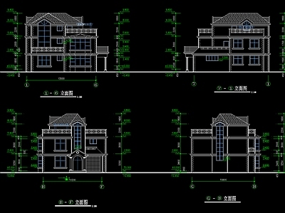 现代别墅建筑 自建房别墅方案 施工图