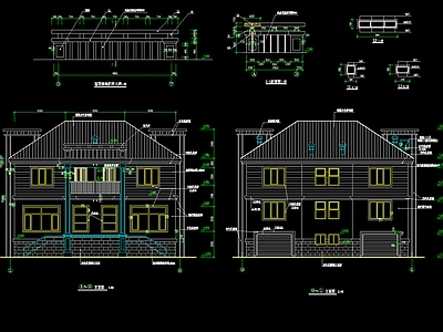 现代别墅建筑 自建房别墅方案 施工图