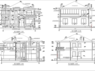 现代别墅建筑 自建房别墅方案 简欧 施工图