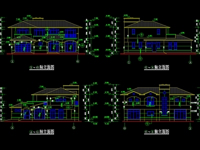 现代别墅建筑 自建房别墅方案 施工图