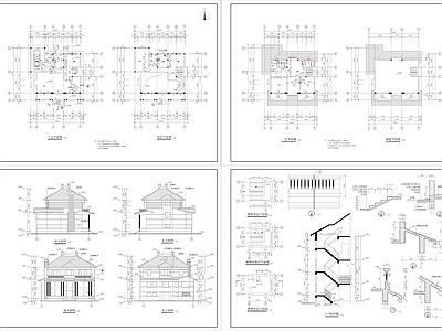 现代别墅建筑 自建房别墅方案 施工图