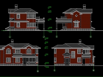 现代别墅建筑 自建房别墅方案 施工图