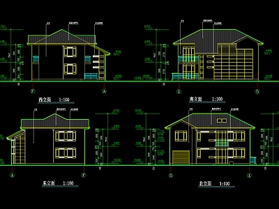 现代别墅建筑 自建房别墅方案 施工图