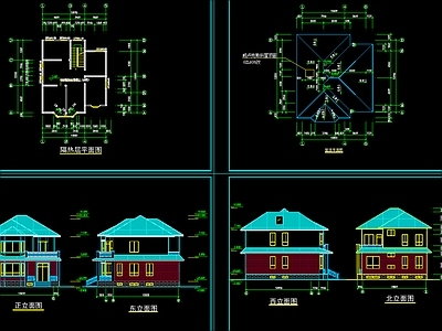 现代别墅建筑 自建房别墅方案 施工图