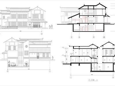 现代别墅建筑 自建房别墅方案 施工图