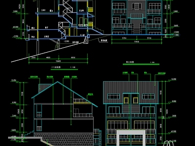 现代别墅建筑 自建房别墅方案 施工图