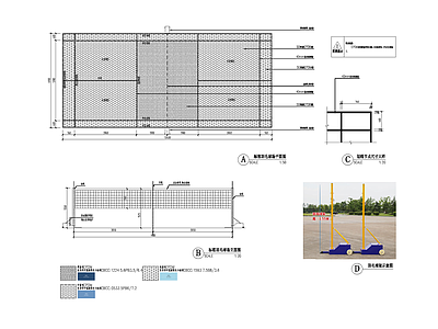 景观节点 羽毛球场 施工图