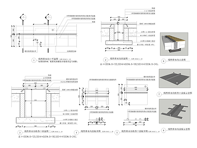 景观节点 排水沟 雨水口 施工图