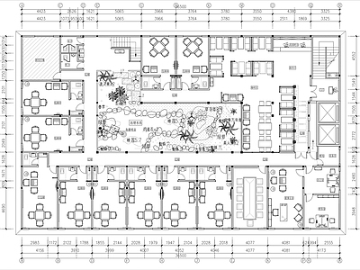 现代棋牌室 咖啡棋牌 施工图