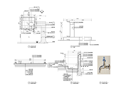 景观节点 拖把池 施工图
