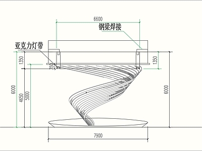 现代其他节点详图 螺旋雕 施工图