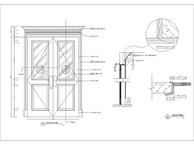 现代其他节点详图 欧式双开造型 施工图