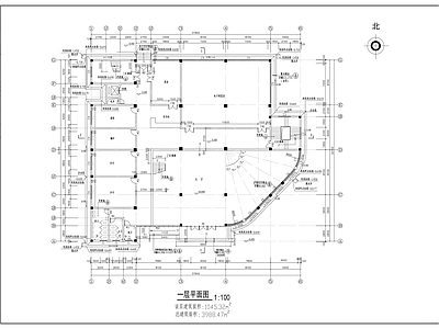 现代图书馆建筑 图书馆建施 施工图