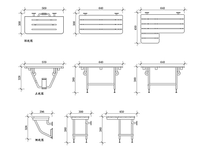 现代卫浴设施 淋浴座椅平面图 淋浴座椅结构图 淋浴座椅设计图 淋浴座椅布局图 淋浴座椅使用图 施工图