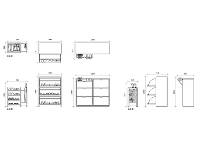 现代柜子 鞋类收纳架 鞋子收纳架 鞋架 鞋子存储架 鞋子整理架 施工图