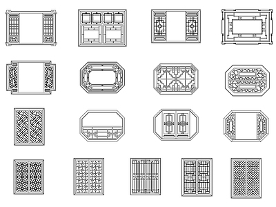 中式新中式窗 园林户 古建户 施工图