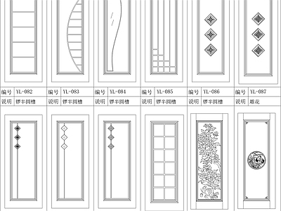 现代门 现代实木图块 施工图