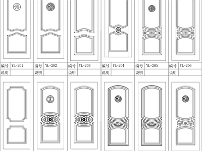 现代门 现代实木图块 施工图