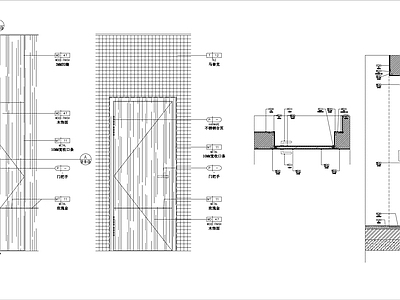 现代门节点 大样节点图 施工图