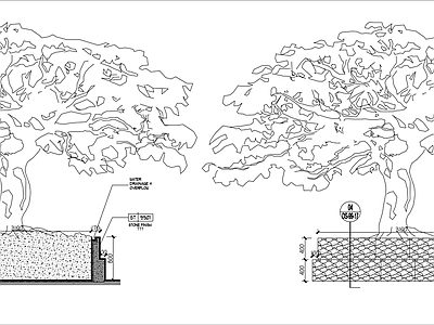 现代其他节点详图 植物盆景大样节点 施工图