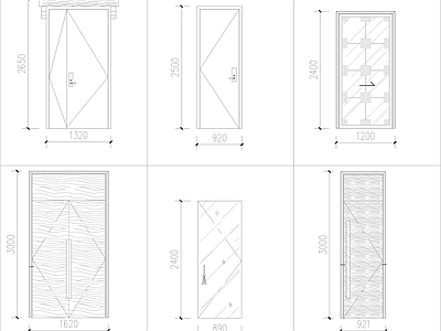 现代门 室内图块 施工图