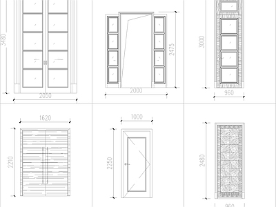 现代门 室内图块 施工图