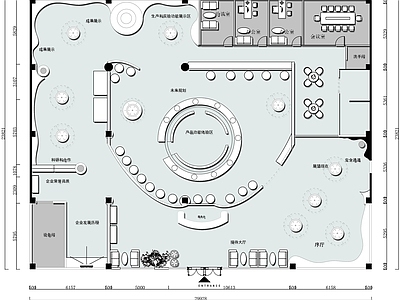 现代展厅 科技展厅平面图 企业展厅平面 企业展厅 科技展厅 企业文化展厅平面 施工图