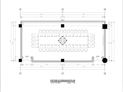 现代新中式会议室 大 36人 490m² 装修 施工图