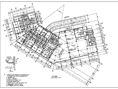 现代酒店建筑 现代异形多层 异形 施工图