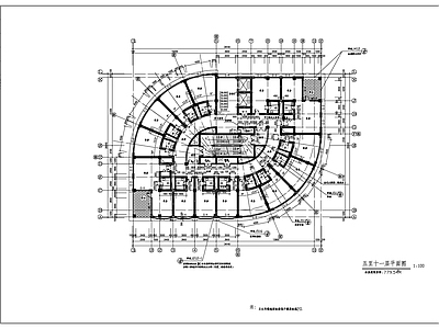 现代酒店建筑 某大厦建筑图 异形 施工图