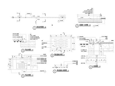 景观节点 排水沟 施工图