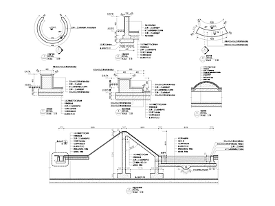 景观节点 矮墙 座凳 施工图