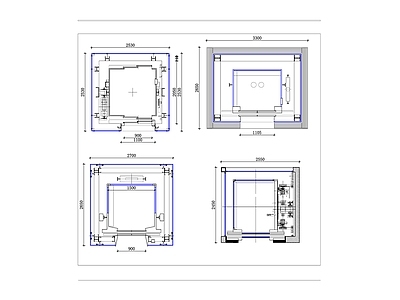 现代电梯厅 单全景电梯平面图 双全景电梯平面图 三全景电梯平面图 多全景电梯平面图 施工图