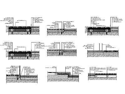现代地面节点 地板与相交 施工图