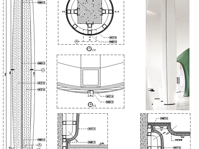包柱节点 涂料饰面包柱子 室内包柱子节点 施工图